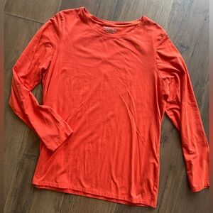 Chico's Long Sleeve Crewneck Tee in Orange